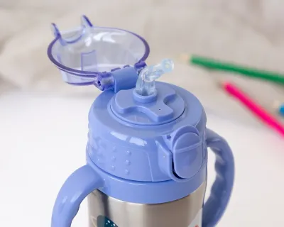 Kiokids Bottiglia Allenamento Razzo Blu 280ml acciaio inox