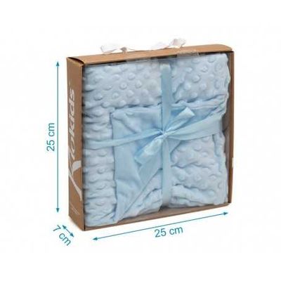 Kiokids Copertina Neonato in Pile Azzurro per Culla 80x110 cm