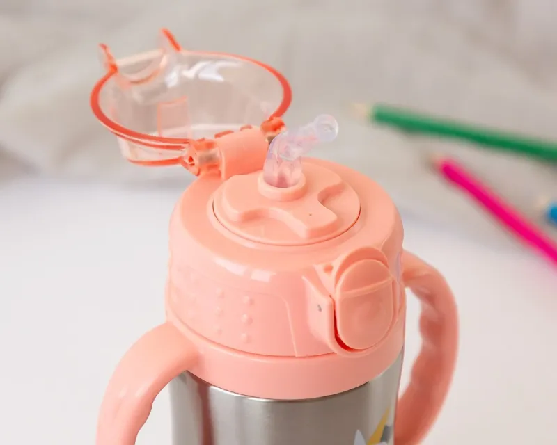 Kiokids Bottiglia Allenamento Unicorno Rosa Salvia 280ml acciaio inox