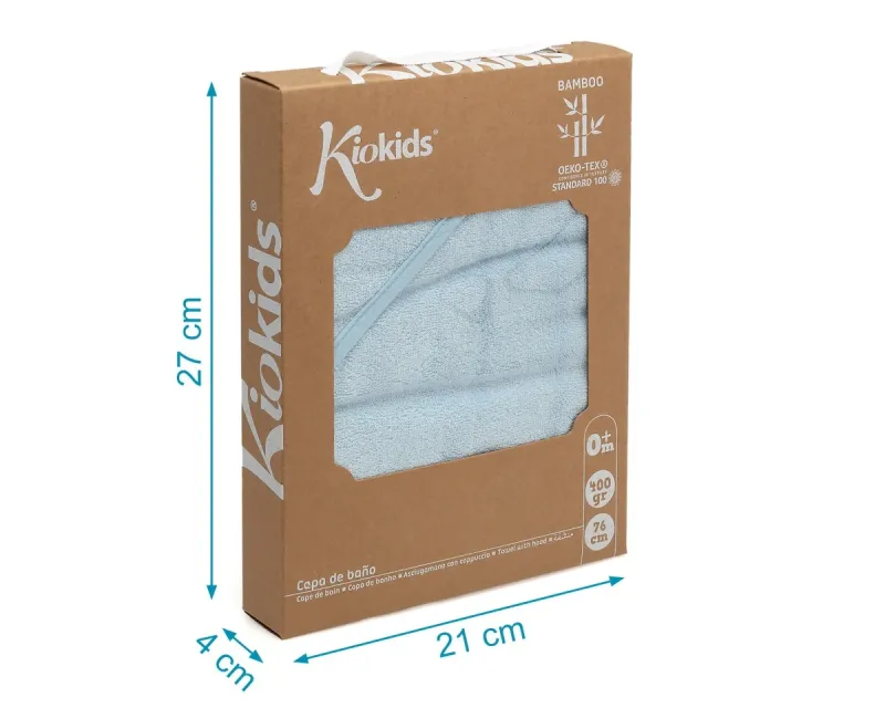 Kiokids Asciugamano bagno bambù per bebé  Blu