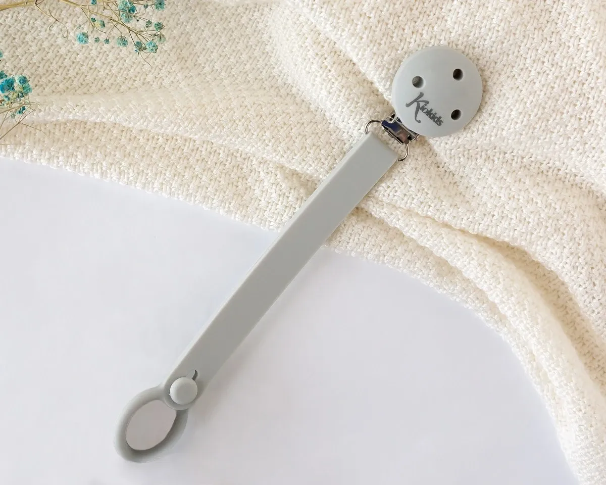 Kiokids Clip Porta Succhietto Silicone Grigio