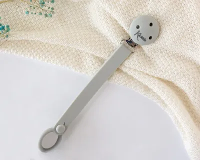 Kiokids Clip Porta Succhietto Silicone Grigio