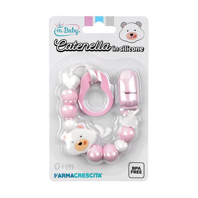 I'm Baby Catenella Portaciuccio in silicone Rosa