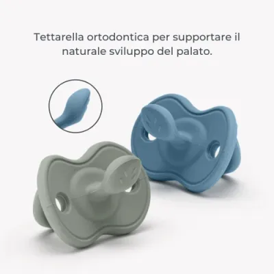 Nuvita Succhietto Orthosoft Light in Silicone Pèowder blu / Sage Green