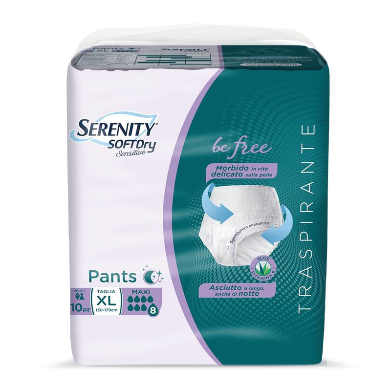 Serenity Pannolone a Mutandina Sensitive Pants tg XL 130-170 cm Maxi 8 Gocce da 10 pz