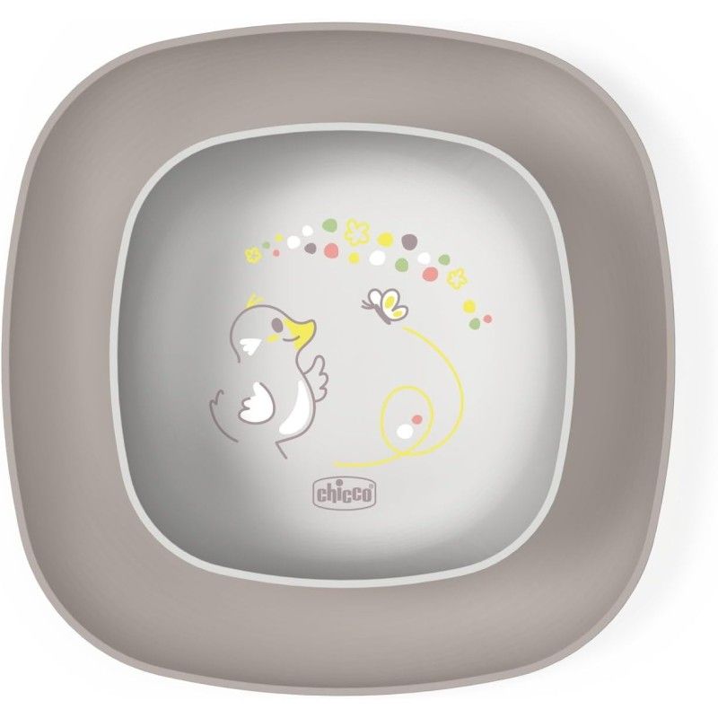 Chicco Ciotola e Piatto Piano 12m+ grigioo