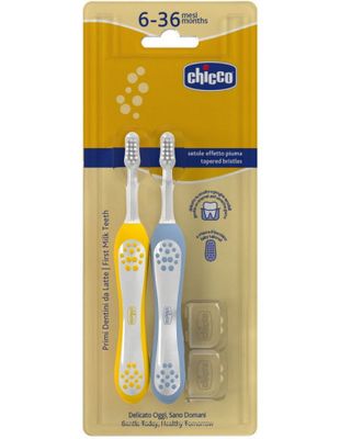 Chicco Spazzolino da Denti Doppio Azzurro e Giallo 6m+