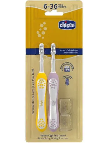 Chicco Spazzolino da Denti Doppio Giallo e Lilla 6m+
