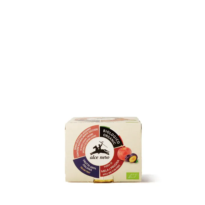 Alce Nero Purea di Mela e Prugna 2 vasetti da 100g