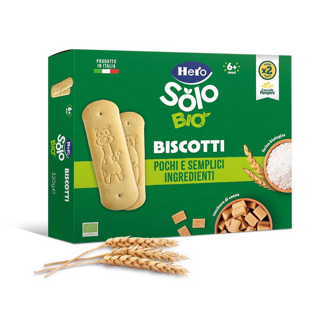 Hero Baby Biscottini Solubili da 320g contiene 8 sacchetti