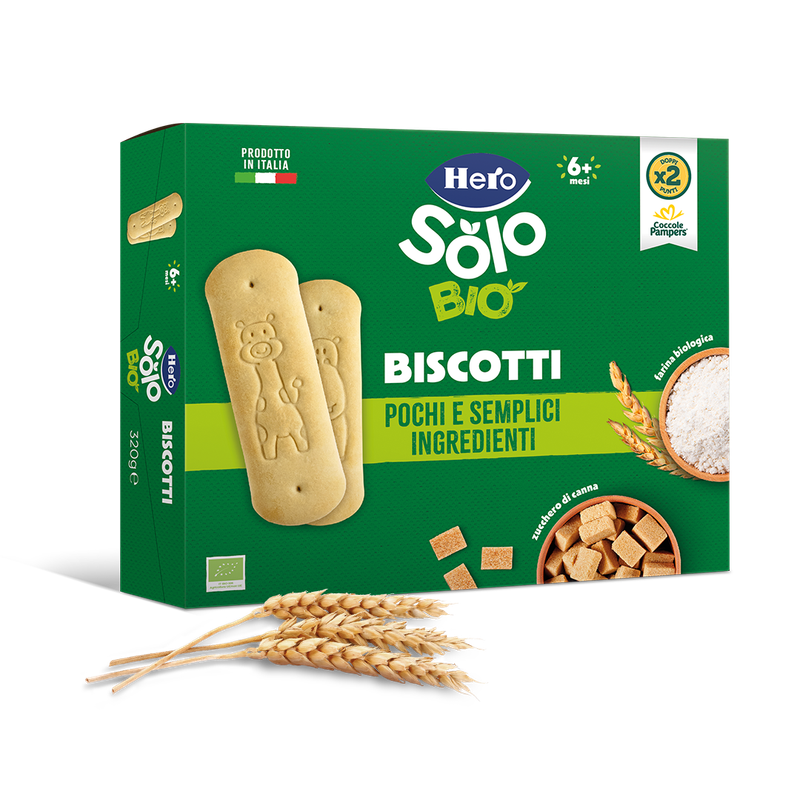 Hero Baby Biscottini Solubili da 320g contiene 8 sacchetti