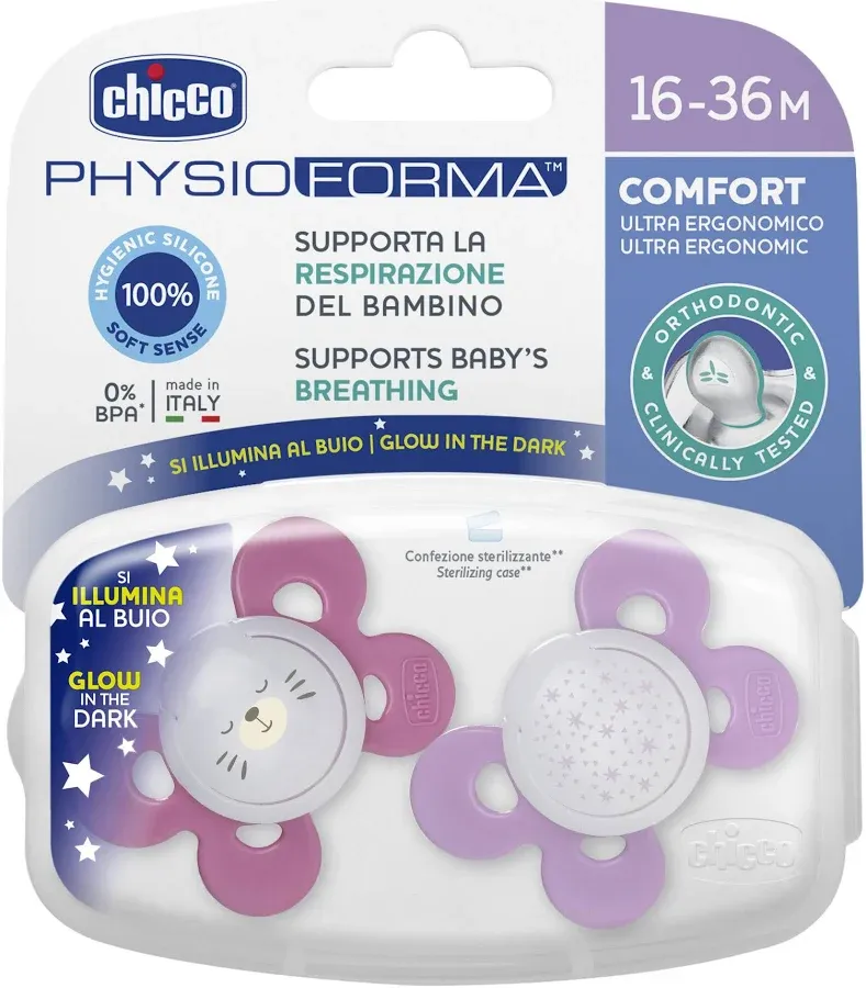 Chicco Succhietto Doppio Physioforma Dual Soft Rosa 16-36m