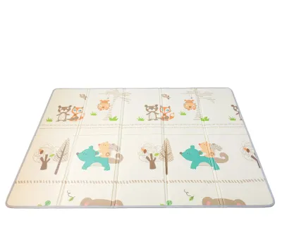 Kiokids Tappeto Montagne Pieghevole e Reversibile  150 x 200 cm 2 lati diversi, 2 disegni diversi