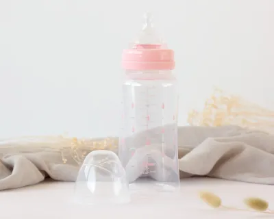 Kiokids Biberon Anticolica con Tettarella Flusso Regolabile Rosa 360 ml