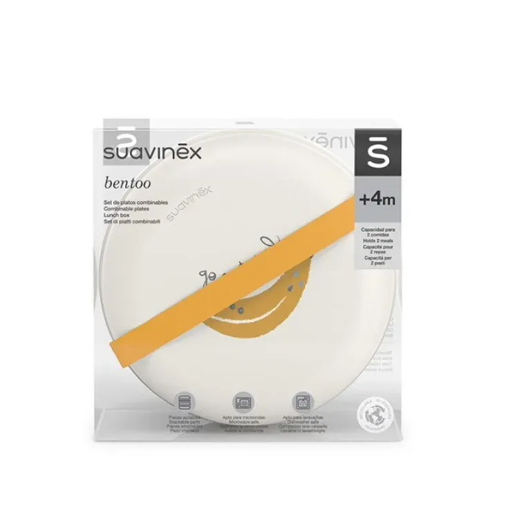 Suavinex Bento Box Set Piatti Combinabili  Per Mangiare Fuori Casa Capacità 2 Pasti Verde