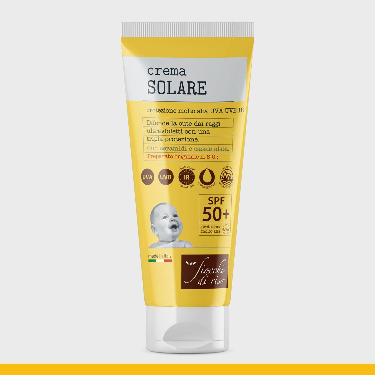 Fiocchi di Riso Crema Solare 50+ Protezione Molto Alta da 100 ml