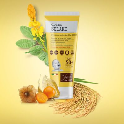 Fiocchi di Riso Crema Solare 50+ Protezione Molto Alta da 100 ml