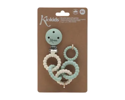 Kiokids Catenella Porta Succhietto in Silicone Salvia