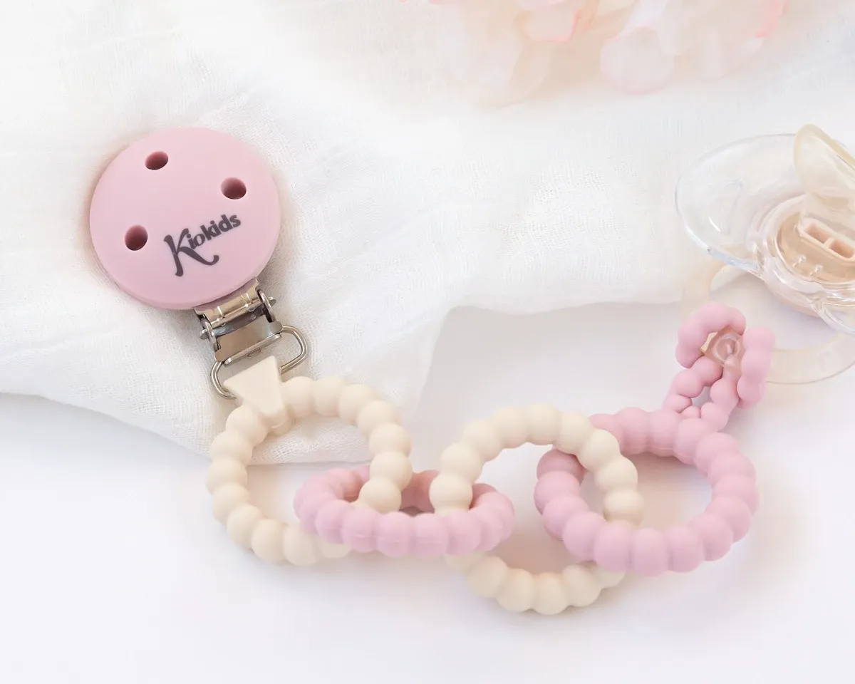 Kiokids Catenella Porta Succhietto in Silicone Rosa