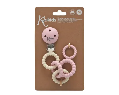 Kiokids Catenella Porta Succhietto in Silicone Rosa