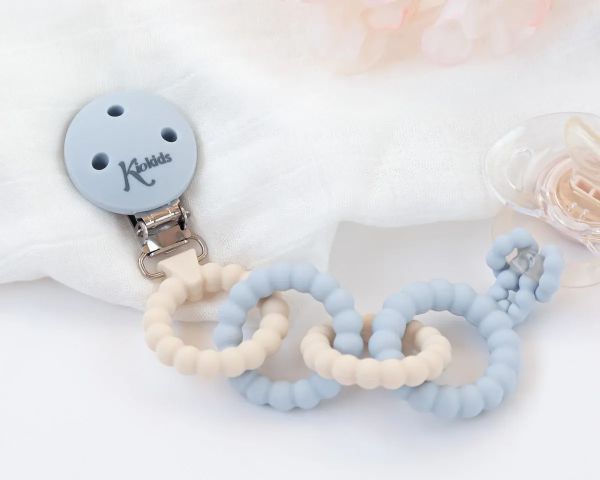 Kiokids Catenella Porta Succhietto in Silicone Celeste