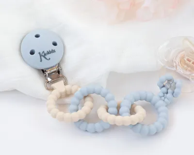 Kiokids Catenella Porta Succhietto in Silicone Celeste