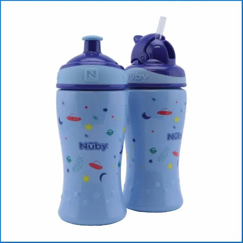 Nuby Doppia Borraccia Azzurro da 12m+ e 18m+ da 360ml