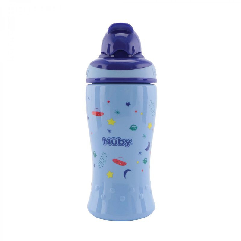 Nuby Borraccia con cannuccia Flip-It  360ml Azzurro 12m+
