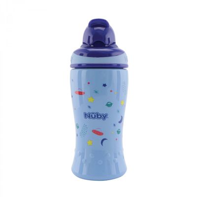 Nuby Borraccia con cannuccia Flip-It  360ml Azzurro 12m+