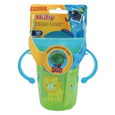 Nuby Tazza Wonder Cup 360° 240ml Blu Verde