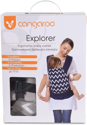 Cangaroo Marsupio Explorer Blu per Neonati fino 15 kg