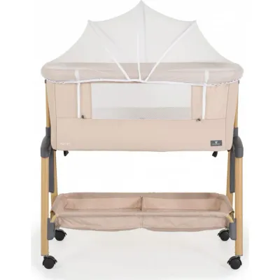 Cangaro Baby Crib Adoro Khari Culla Begie Altezza regolabile, materasso, zanzariera e ruote
