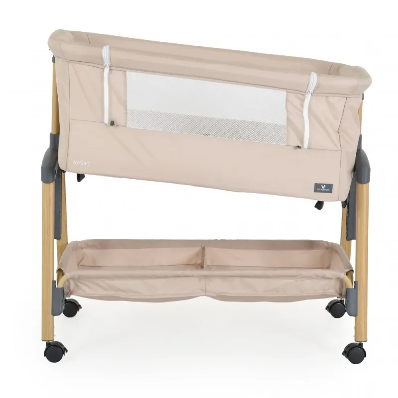 Cangaro Baby Crib Adoro Khari Culla Begie Altezza regolabile, materasso, zanzariera e ruote