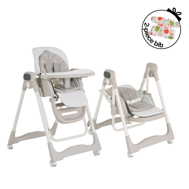 Moni Seggiolone Pappa e Altalena 2 in 1 begie