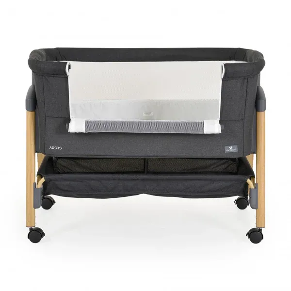 Cangaro Baby Crib Adoro Grey Culla Grigio Altezza regolabile, materasso, zanzariera e ruote