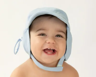 Kiokids Berretto per Bambino Blu con protezione solare upf50+ cm 46 6-12 mesi