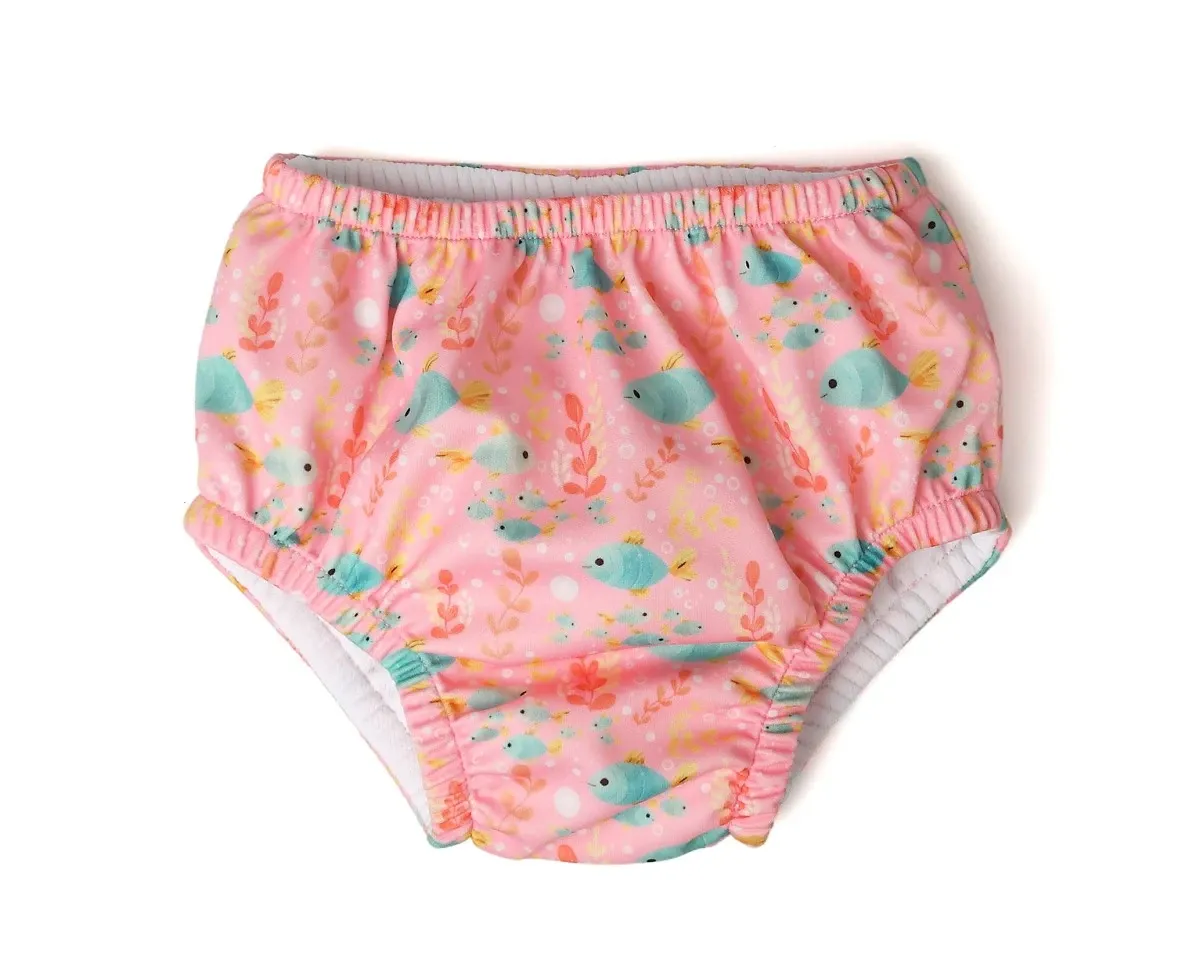 Kiokids Costume da bagno e pannolino Rosa  con protezione upf50+ 8-10 kg 12 mesi