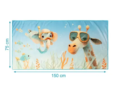 Kiokids Asciugamano 150 X 75 230gr in microfibra Blu