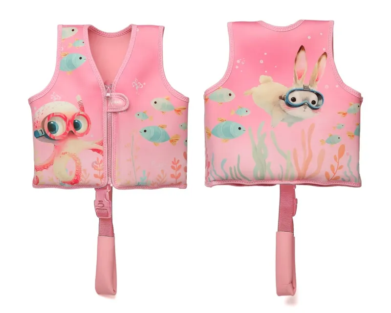 Kiokids Gilet Galleggiante per neonati e bambini rosa 2-3 anni