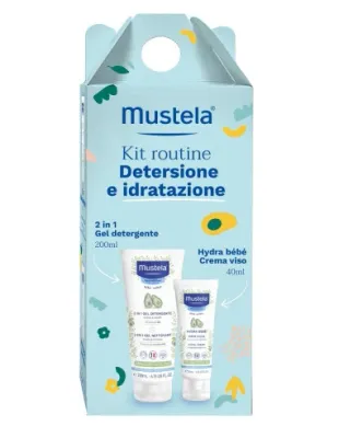 Mustela Kit Routine con Detergente gel e Cema viso bebè.