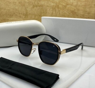 Black Gold Hexagonal Sunglasses