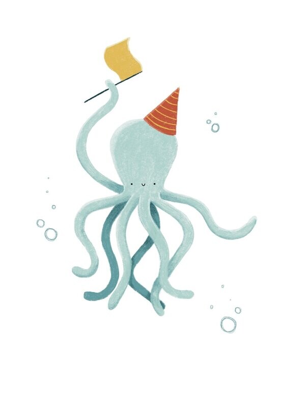 verjaardagskaartje octopus