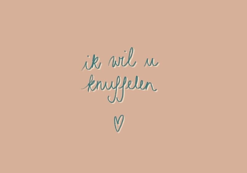 kaartje 'ik wil u knuffelen'