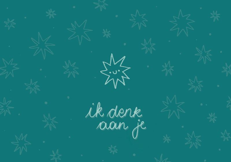 troostkaartje 'ik denk aan je'