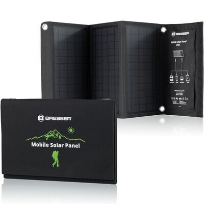 Chargeur solaire portable 21 Watt USB & Connecteur Alim - BRESSER