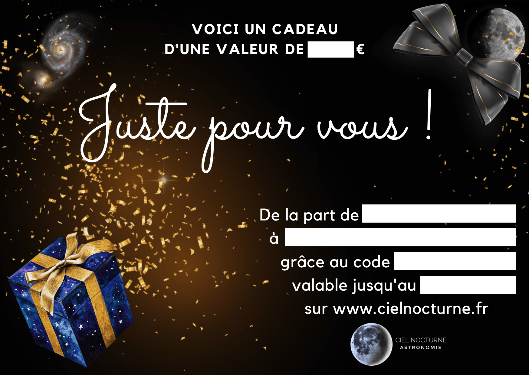 Carte Cadeau Astronomique - Ciel Nocturne Astronomie