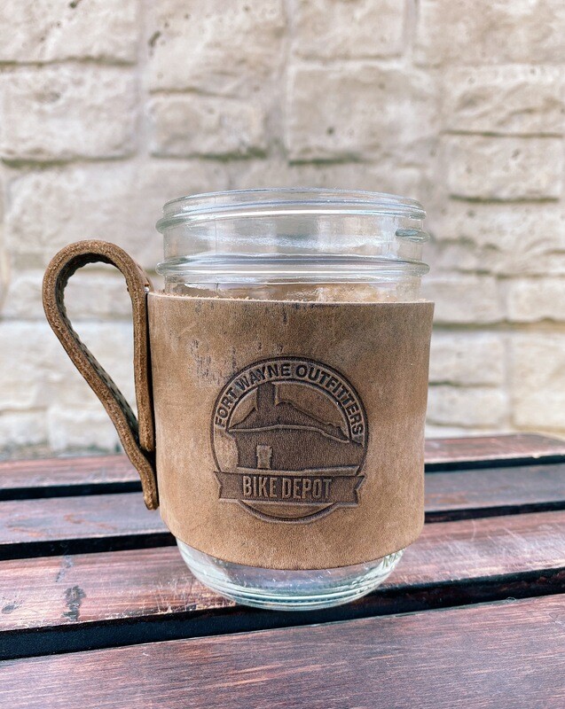 FWO - Stamped Leather Sleeve w/ Mason Jar