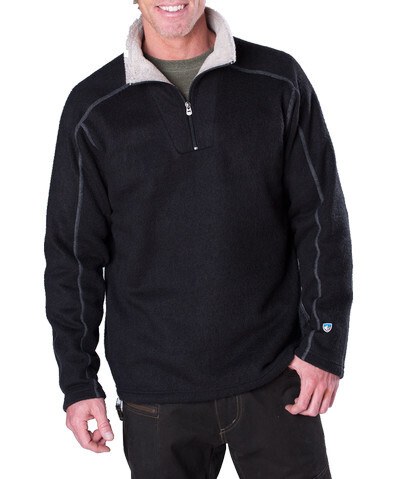 Kuhl - Men&#39;s Europa Sweater 1/4 Zip:, Color: Black,, Size: M