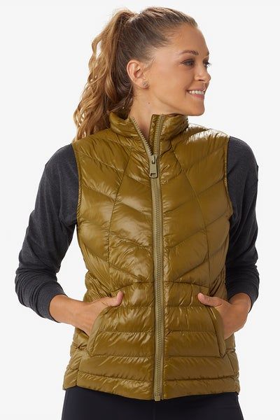 Lole - Women&#39;s Rose Synth Down Vest:, Color: Moss,, Size: S