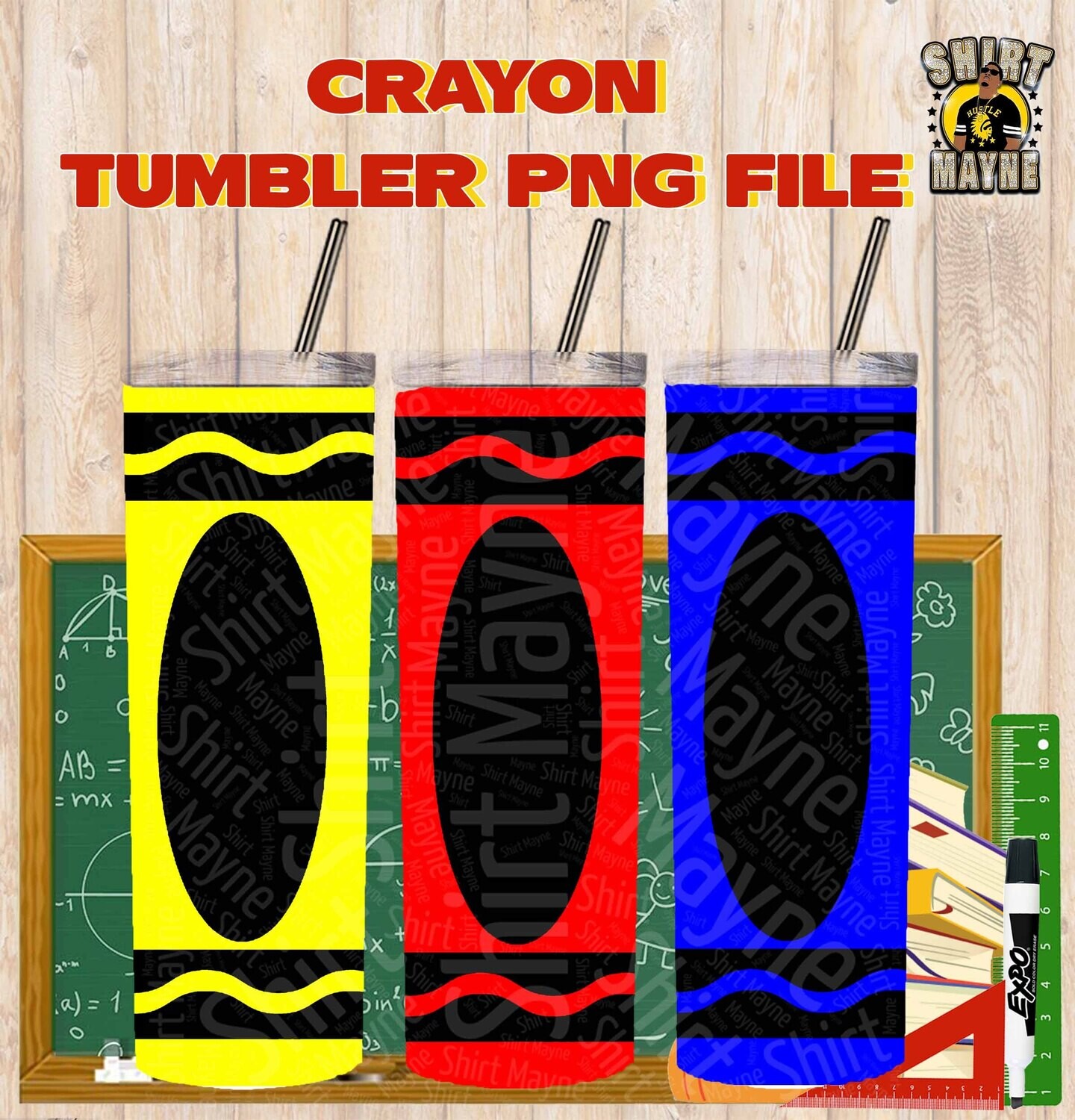 Crayon Tumbler PNG File Bundle